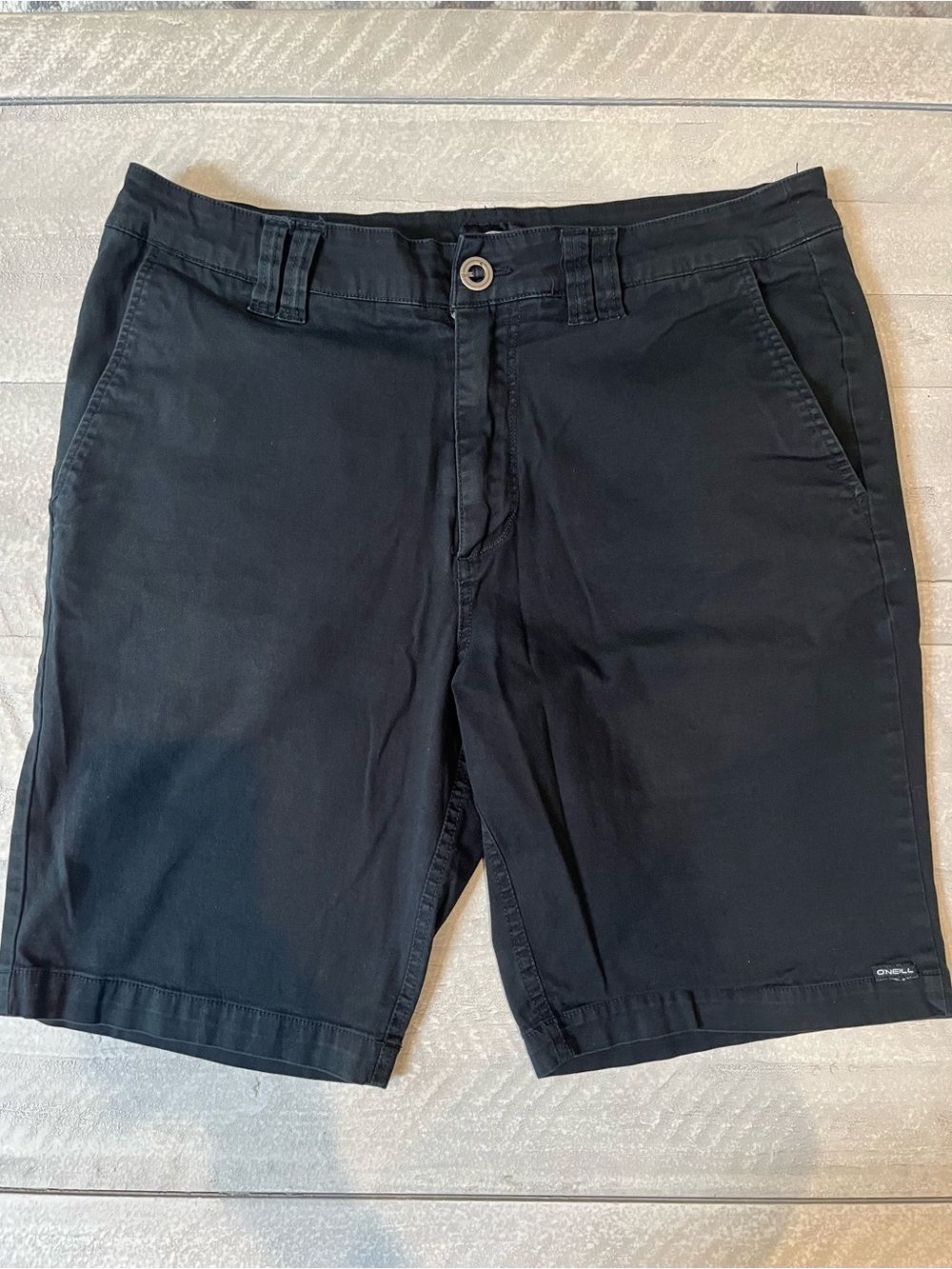 O’Neill black flat front mens shorts